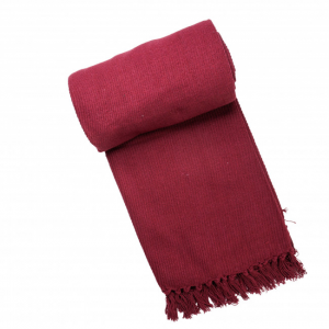 Flat Weave Hand Woven Burgundy Cotton Throw