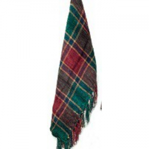 Festive Jewel Tones Check Pattern Chenille Throw