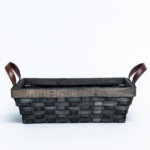 Dark Brown With Faux Leather Handles Basket