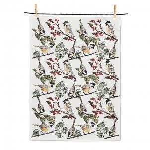 Set of 12 Chickadees On Branches Tea Towel