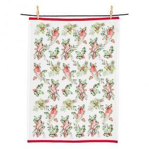 Cardinal & Holly Tea Towel