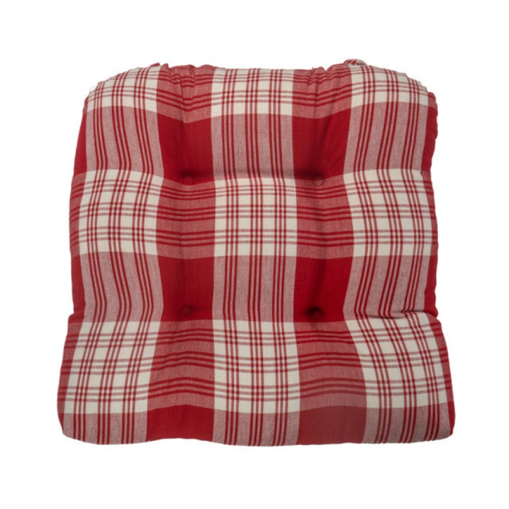 Stone Red Plaid Chair Pad