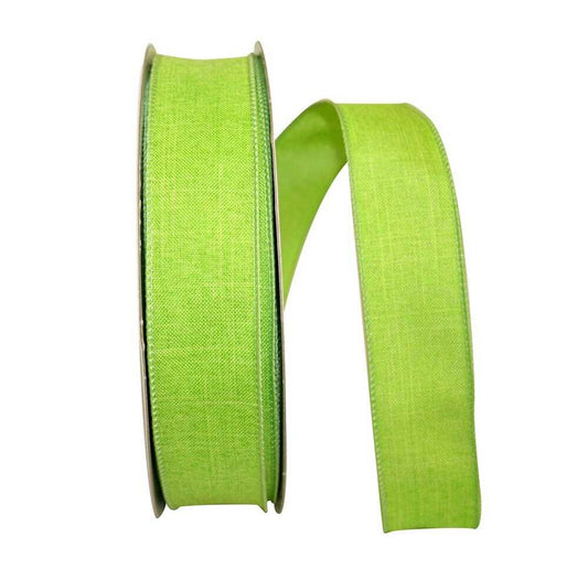 1.5"X50Yds Wired Lime Green Linen Ribbon