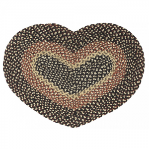 Browns And Blacks Braided Heart Shaped Mat