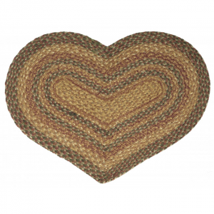 Browns And Beiges Heart Shaped Braided Mat