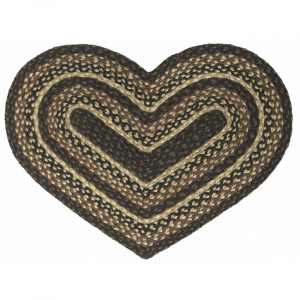 Heart Shaped Jute Braided Mat
