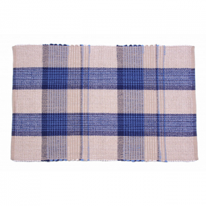 48x72" Sand Blue Check Pattern Rug
