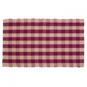 48x72" Burgundy & Beige Check Rug