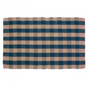 22x34" Beige & Green Check Pattern Rug
