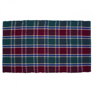 22x34" Festive Jewel Tones Check Pattern Rug