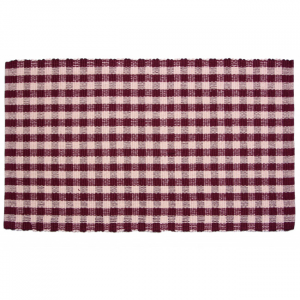 27x96" Burgundy Check Runner Rug