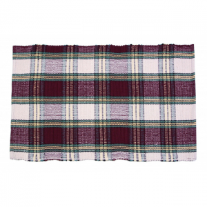 22x34" Sherwood Burgundy Check Pattern Rug