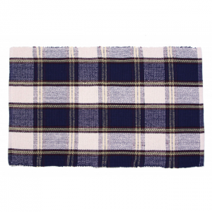 22x34" Sherwood Navy Check Pattern Rug