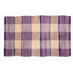 30x44" Choco Check Pattern Chindi Cotton Rug