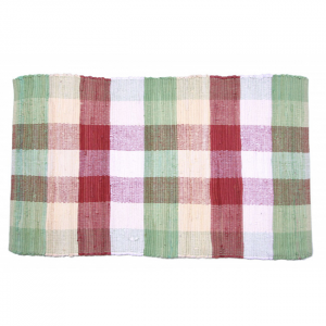 22x34" Rustic Check Pattern Chindi Cotton Rug