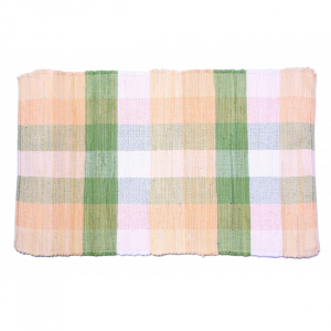 22x34" Summer Hill Check Pattern Chindi Cotton Rug