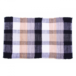 30x44" Blackstone Check Pattern Chindi Cotton Rug