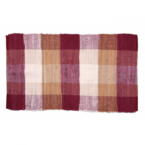 22x34" Burnic Check Pattern Chindi Cotton Rug
