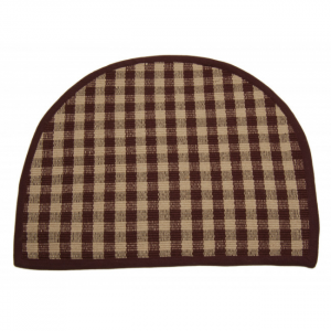 Burgundy And Beige Check Pattern Sink Mat