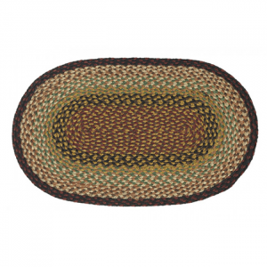 20x30oval" Browns With Black Edge Braided Oval Rug