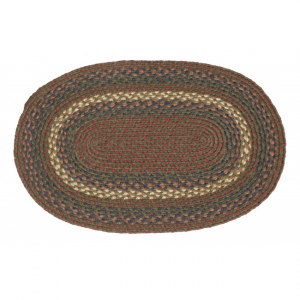 20x30oval" Dark Browns And Greens Oval Braided Rug