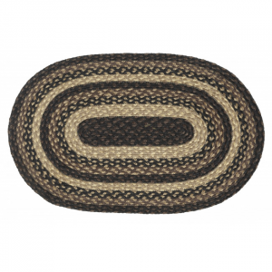 20x30oval" Blacks And Grays Oval Braided Rug