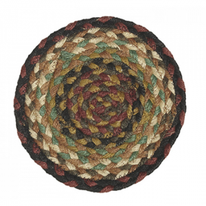 Dark Browns And Green Braided Trivet
