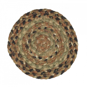 Round Braided Black And Brown Trivet