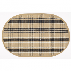 Black Haze Check Pattern Oval Check Pattern Rug