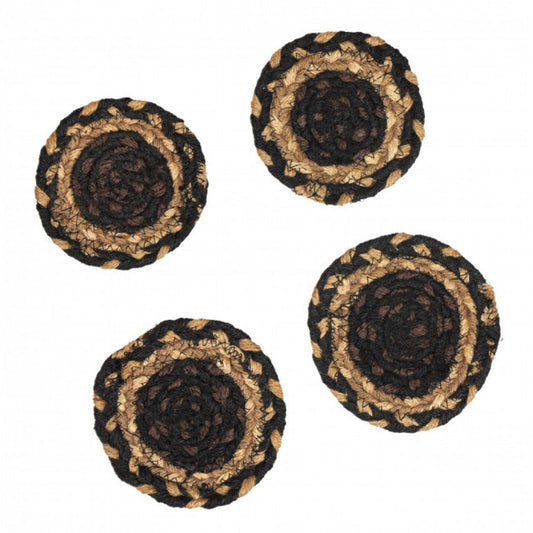 Set Of 4 Round Braided Coasters