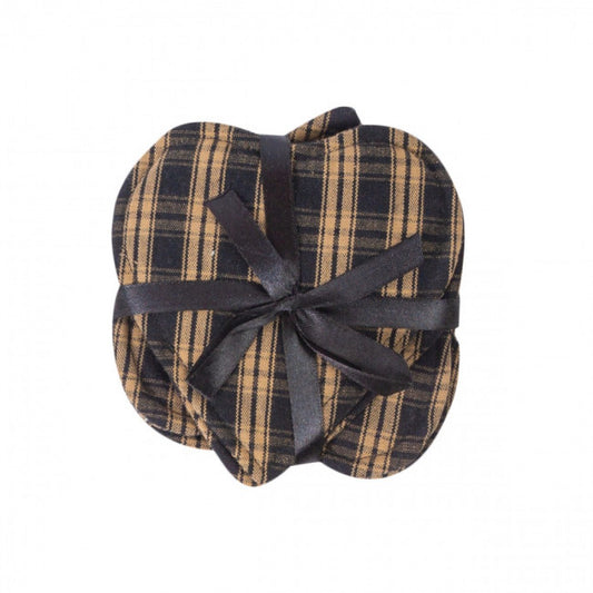 Set Of 4 Salt & Pepper Check Pattern Heart Shaped Coasters