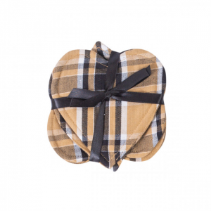 Set Of 4 Black Haze Check Pattern Heart Shaped Coasters