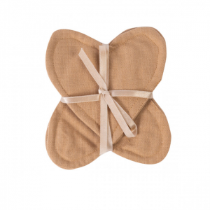 Set Of 4 Mustard Yellow Heart Shaped Coasters