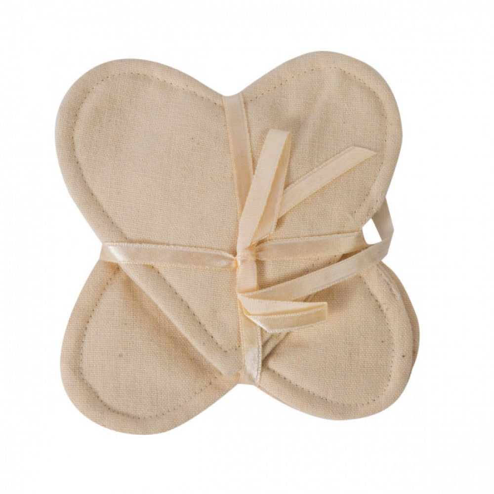 Set Of 4 Beige Heart Shaped Coasters