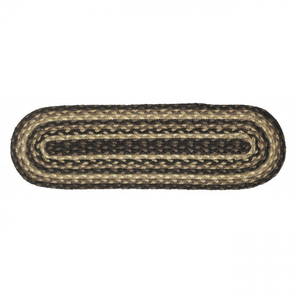 Black & Beige Braided Stair Tread