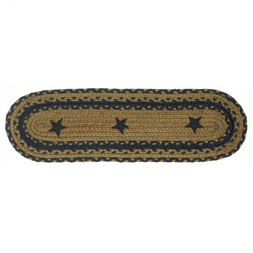 Braided With Black Stars Stair Tread