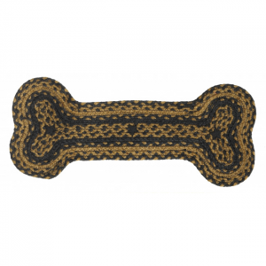 Braided With Black Stars Dog Bone Shaped Mat