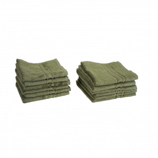 Bambo And Cotton Blend Olive Green Face Cloth