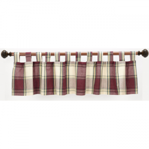 Sherwood Burgundy Check Tab Window Topper