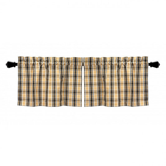 24x72" Window Tier Black Haze Check Pattern Window Topper