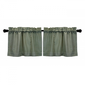 24x72" Window Tier Solid Moss Green Window Topper