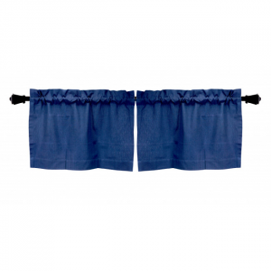 24x72" Window Tier Solid Navy Window Topper