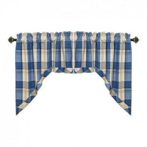 Sand Blue Check Pattern Swag Set