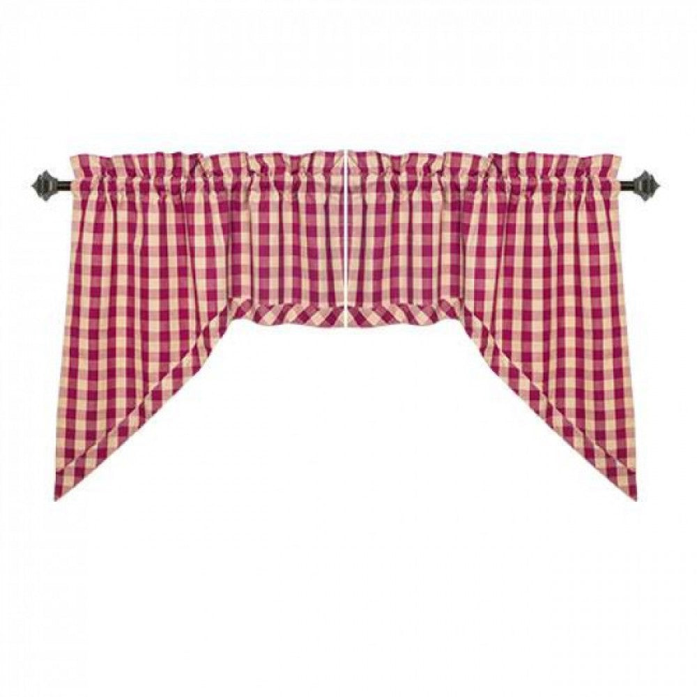 Burgundy Check Swag Set