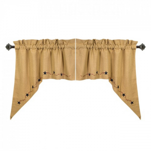 Berry Burlap With Star Swag Set