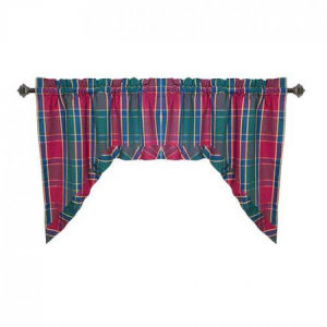 Festive Jewel Tones Check Pattern Swag Set