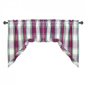 Sherwood Burgundy Check Pattern Swag Set