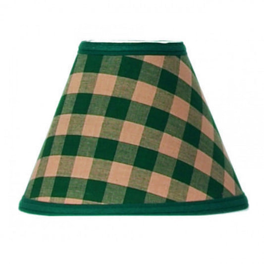 3x6x5" Green & Beige Check Pattern Lamp Shade