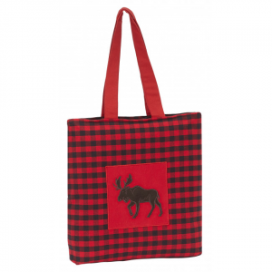 Buffalo Red Plaid With Moose Emblem Tote Bag