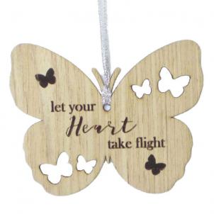 Butterfly Shape With Text - Heart Ornaments